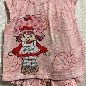 Pink Strawberry Shortcake PJs Baby Outfit